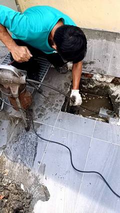 新市區 疏通水管 排水管水泥堵塞